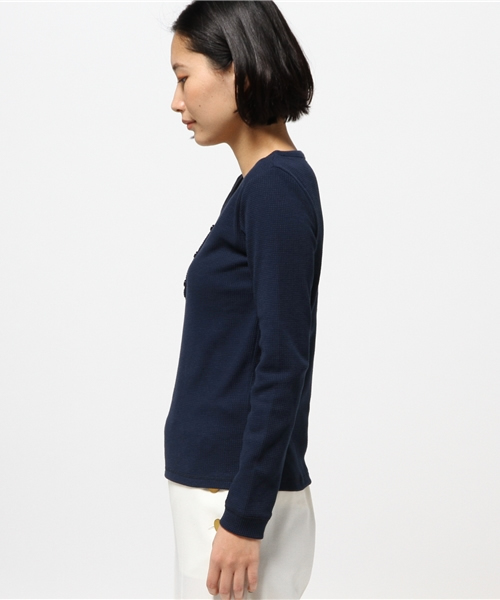 VENCEEXCHANGE（ヴァンスエクスチェンジ）の「ワッフルヘンリーネック長袖（Tシャツ/カットソー・レディース・ネイビー/オフホワイト/グレー・MEDIUM）」の5枚目の写真