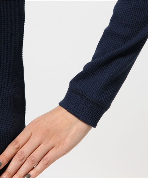 VENCEEXCHANGE（ヴァンスエクスチェンジ）の「ワッフルヘンリーネック長袖（Tシャツ/カットソー・レディース・ネイビー/オフホワイト/グレー・MEDIUM）」の9枚目の写真