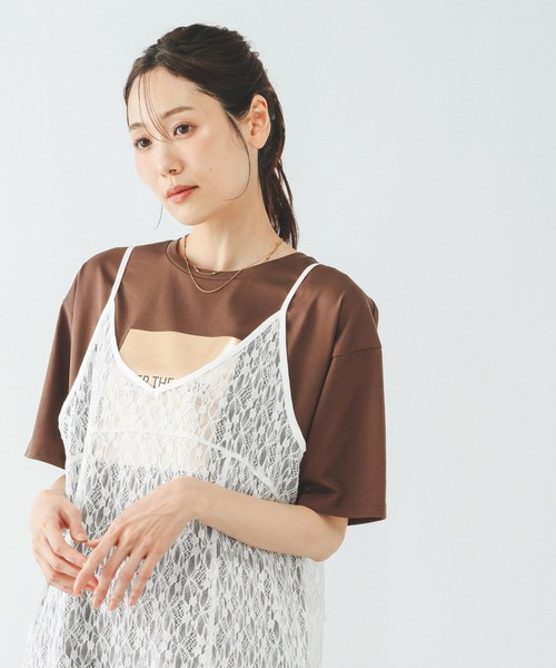 GLOBAL WORK(グローバルワーク)の「総レースキャミチュニック/796972(その他トップス・レディース・オフホワイト/ブラック・FREE)」の7枚目の写真