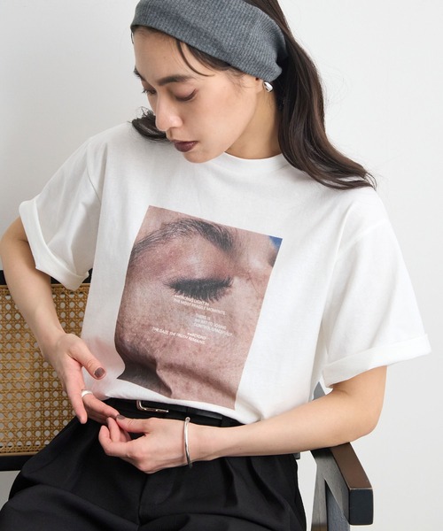 STELLA FISH（ステラフィッシュ）の「天竺フォトプリントTシャツ（Tシャツ/カットソー・レディース・ホワイト系その他2/ホワイト・FREE）」の5枚目の写真