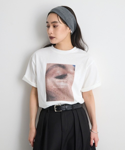 STELLA FISH（ステラフィッシュ）の「天竺フォトプリントTシャツ（Tシャツ/カットソー・レディース・ホワイト系その他2/ホワイト・FREE）」の3枚目の写真