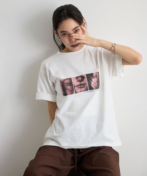 STELLA FISH（ステラフィッシュ）の「天竺フォトプリントTシャツ（Tシャツ/カットソー・レディース・ホワイト系その他2/ホワイト・FREE）」の12枚目の写真
