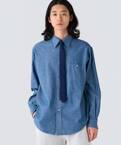 BEDWIN & THE HEARTBREAKERS(ベドウィン アンド ザ ハートブレイカーズ)の「L/S LONG POINT COLLAR SHIRT "LYNCH"(シャツ/ブラウス・メンズ・ストライプ/インディゴブルー/ホワイト・MEDIUM/X-LARGE/LARGE)」の1枚目の写真