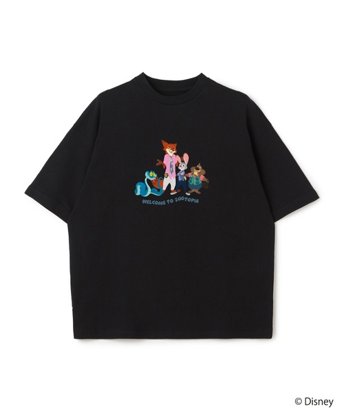 Disney(ディズニー)の「【Zootopia 2/ズートピア2】キャラクタープリント半袖Tシャツ / Over Harf Sleeve T-shirt《UNISEX》(Tシャツ/カットソー・レディース・ブラック/ホワイト・M/L)」の1枚目の写真