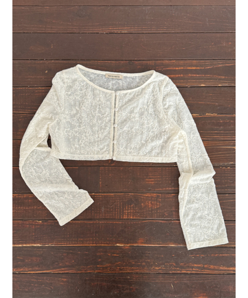 PEEVES PEEVES（フィブス フィブス）の「Floral Texture Cropped Cardigan / Cream（カーディガン/ボレロ・レディース・その他・OS）」の5枚目の写真