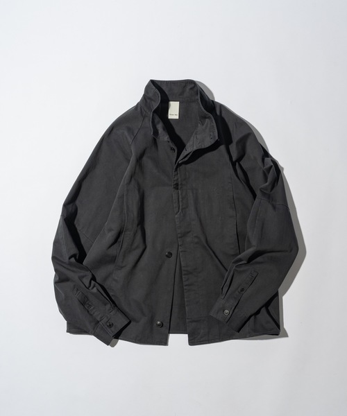 CASPER JOHN(キャスパージョン)の「High neck twill shirts/ハイネックツイルシャツ(シャツ/ブラウス・メンズ・ブラック/チャコールグレー・LARGE/X-SMALL/MEDIUM/SMALL)」の2枚目の写真