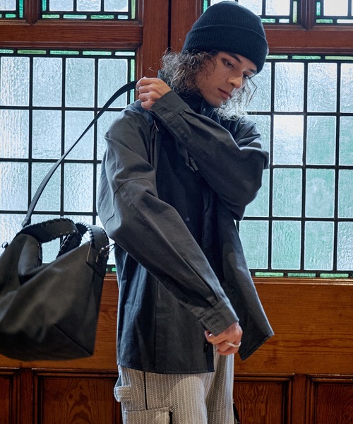 CASPER JOHN(キャスパージョン)の「High neck twill shirts/ハイネックツイルシャツ(シャツ/ブラウス・メンズ・ブラック/チャコールグレー・LARGE/X-SMALL/MEDIUM/SMALL)」の17枚目の写真