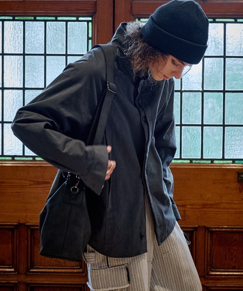 CASPER JOHN(キャスパージョン)の「High neck twill shirts/ハイネックツイルシャツ(シャツ/ブラウス・メンズ・ブラック/チャコールグレー・LARGE/X-SMALL/MEDIUM/SMALL)」の18枚目の写真