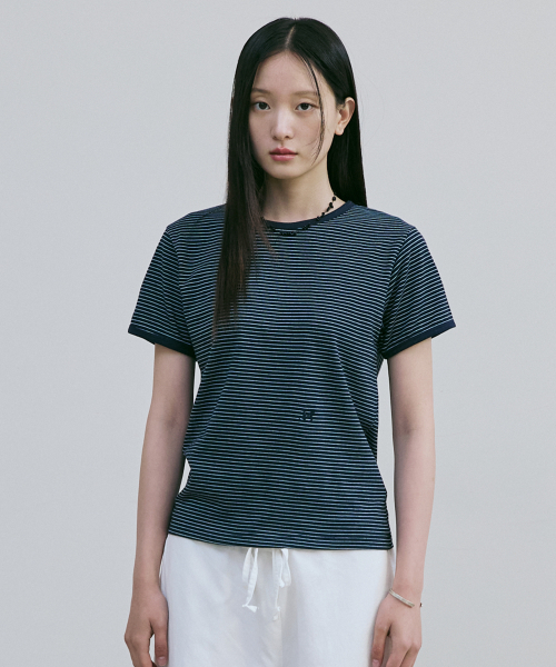 BER DE NOIR(ベールドノワール)の「パインストライプリンガーティー(ネイビー)(Tシャツ/カットソー・レディース・その他・SMALL/MEDIUM/LARGE)」の2枚目の写真