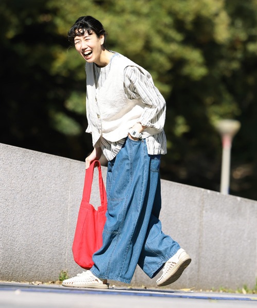 soulberry(ソウルベリー)の「夏の日差しに、さらっと穿きたいデニムのパンツ(デニムパンツ・レディース・ブルー・LL/4L/5L/M/L)」の6枚目の写真