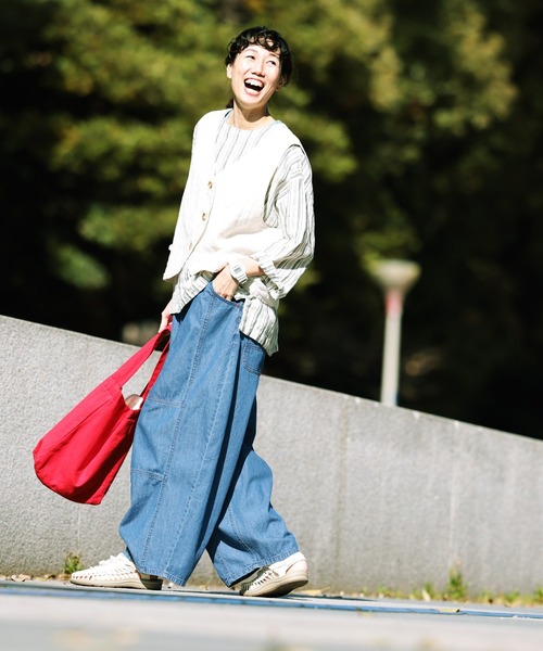 soulberry(ソウルベリー)の「夏の日差しに、さらっと穿きたいデニムのパンツ(デニムパンツ・レディース・ブルー・LL/4L/5L/M/L)」の8枚目の写真
