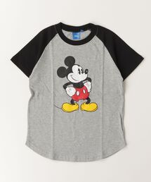Disney（ディズニー）の「Disney/ディズニー ミッキー キッズ 半袖 ラグランスリーブ プリントTシャツ（Tシャツ/カットソー）」