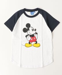 Disney（ディズニー）の「Disney/ディズニー ミッキー キッズ 半袖 ラグランスリーブ プリントTシャツ（Tシャツ/カットソー）」