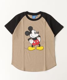 Disney（ディズニー）の「Disney/ディズニー ミッキー キッズ 半袖 ラグランスリーブ プリントTシャツ（Tシャツ/カットソー）」