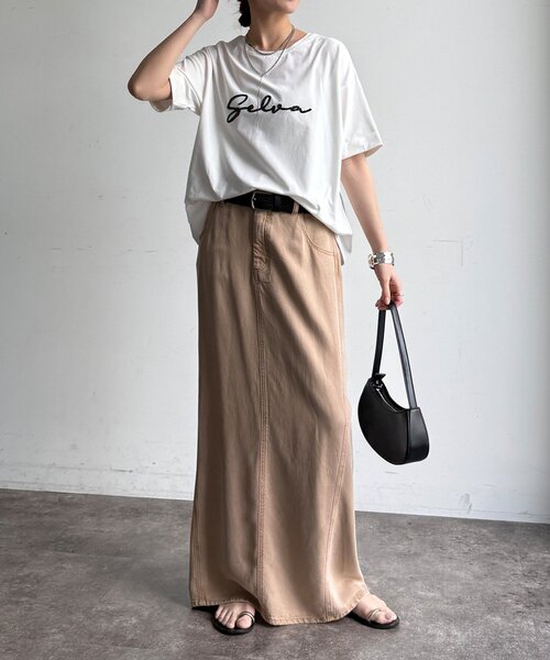 DouDou(ドゥドゥ)の「【WEB限定】接触冷感コード刺繍ロゴTEE(Tシャツ/カットソー・レディース・ブラック/オフホワイト/グレー・FREE)」の5枚目の写真