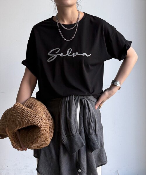 DouDou(ドゥドゥ)の「【WEB限定】接触冷感コード刺繍ロゴTEE(Tシャツ/カットソー・レディース・ブラック/オフホワイト/グレー・FREE)」の20枚目の写真