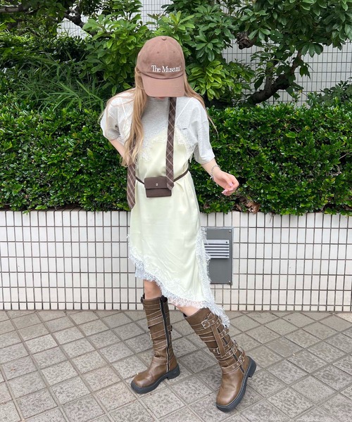 WC(ダブル シー)の「アシメヘムサテンキャミソール(ワンピース・レディース・ブラック/イエロー/ブラウン・FREE)」の20枚目の写真