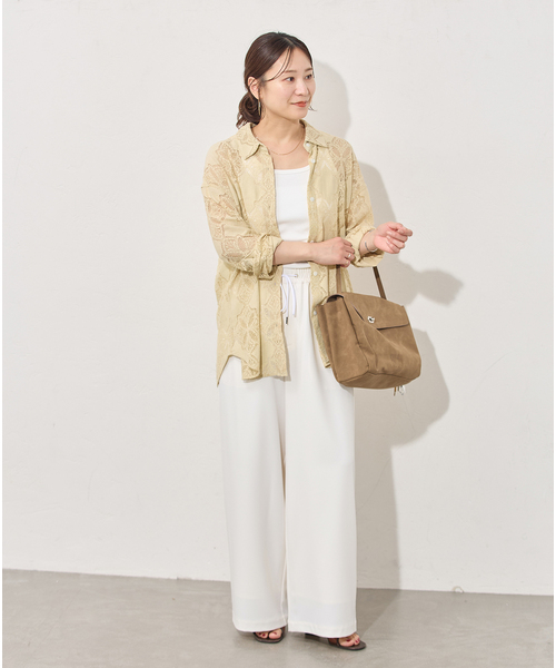 JOURNAL STANDARD(ジャーナルスタンダード)の「《追加》【接触冷感/洗える】クールワイドイージーストレッチパンツ(その他パンツ・レディース・ホワイト/チャコールグレー・36/38)」の9枚目の写真