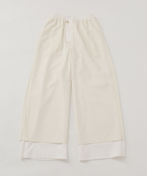 JOURNAL STANDARD(ジャーナルスタンダード)の「《追加》【接触冷感/洗える】クールワイドイージーストレッチパンツ(その他パンツ・レディース・ホワイト/チャコールグレー・36/38)」の4枚目の写真