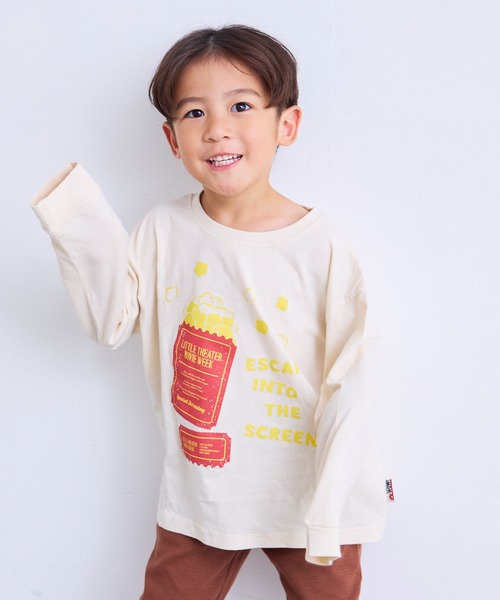 MARKEY'S(マーキーズ)の「【LSP WOW!】カラバリプリント長袖Tシャツ(Tシャツ/カットソー・キッズ・ブルー/オレンジ/カーキ/グリーン/ブラック/ワインレッド/アイボリー/オフホワイト/イエロー/ライトグリーン/ネイビー/ベージュ/ライトブルー/グレー/ブラウン/チャコール/レッド/ピンク/パープル/ホワイト・130/80/140/90/150/95/100/110/120)」の3枚目の写真