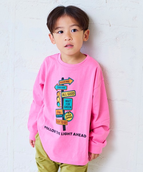 MARKEY'S(マーキーズ)の「【LSP WOW!】カラバリプリント長袖Tシャツ(Tシャツ/カットソー・キッズ・ブルー/オレンジ/カーキ/グリーン/ブラック/ワインレッド/アイボリー/オフホワイト/イエロー/ライトグリーン/ネイビー/ベージュ/ライトブルー/グレー/ブラウン/チャコール/レッド/ピンク/パープル/ホワイト・130/80/140/90/150/95/100/110/120)」の17枚目の写真