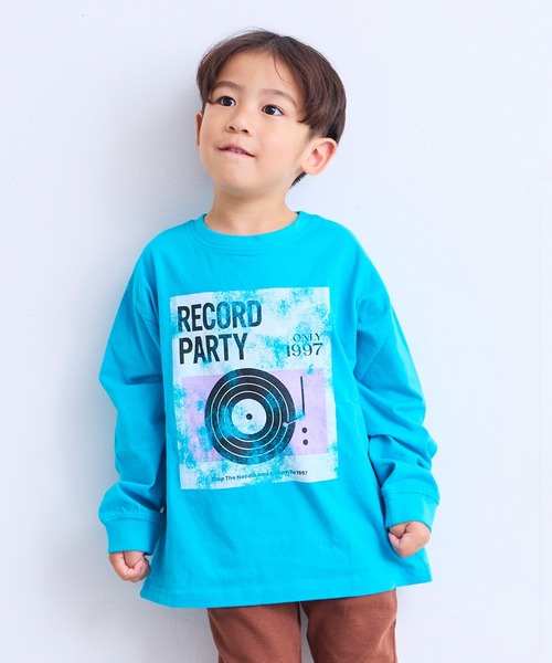 MARKEY'S(マーキーズ)の「【LSP WOW!】カラバリプリント長袖Tシャツ(Tシャツ/カットソー・キッズ・ブルー/オレンジ/カーキ/グリーン/ブラック/ワインレッド/アイボリー/オフホワイト/イエロー/ライトグリーン/ネイビー/ベージュ/ライトブルー/グレー/ブラウン/チャコール/レッド/ピンク/パープル/ホワイト・130/80/140/90/150/95/100/110/120)」の1枚目の写真