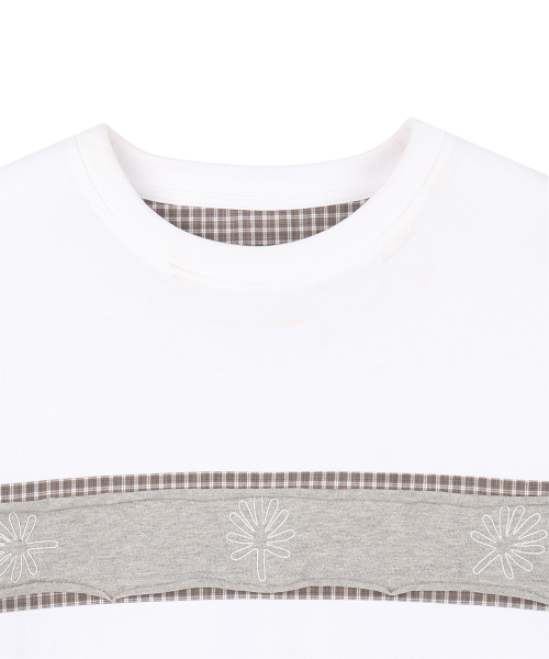 DANDEL(ダンデル)の「DD check inset symbol tee (WHITE)(Tシャツ/カットソー・レディース・その他・1/2)」の3枚目の写真