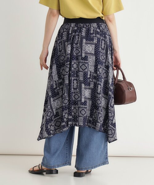 HONEYSUCKLE ROSE(ハニーサックルローズ)の「ペイズリー柄ハンカチヘムスカート(スカート・レディース・ネイビー系/ダークブラウン系・05/04)」の5枚目の写真