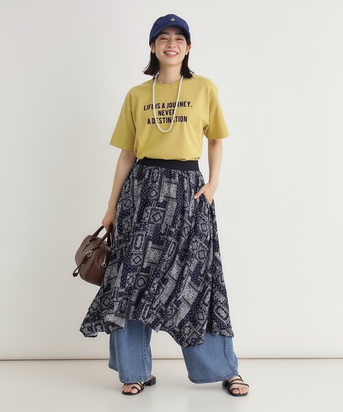 HONEYSUCKLE ROSE(ハニーサックルローズ)の「ペイズリー柄ハンカチヘムスカート(スカート・レディース・ネイビー系/ダークブラウン系・05/04)」の6枚目の写真