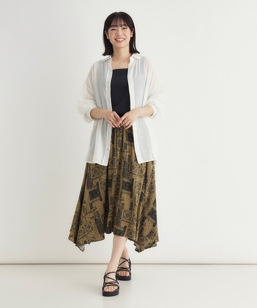 HONEYSUCKLE ROSE(ハニーサックルローズ)の「ペイズリー柄ハンカチヘムスカート(スカート・レディース・ネイビー系/ダークブラウン系・05/04)」の11枚目の写真