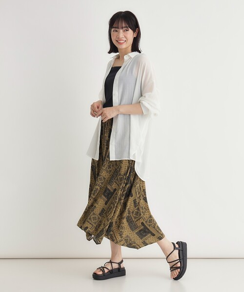 HONEYSUCKLE ROSE(ハニーサックルローズ)の「ペイズリー柄ハンカチヘムスカート(スカート・レディース・ネイビー系/ダークブラウン系・05/04)」の12枚目の写真