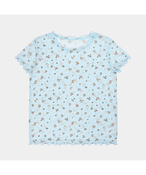 PIGMENT（ピグメント）の「[メッシュ]フラワーネルナリTシャツ (YZTS2604101)（Tシャツ/カットソー・レディース・アイボリー/ブラック/スカイブルー・FREE）」の3枚目の写真