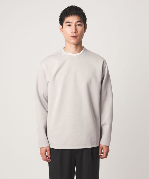 green label relaxing(グリーンレーベルリラクシング)の「ダブルフェイス クルーネック 長袖 カットソー(Tシャツ/カットソー・メンズ・ライトグレー/ブラック/ホワイト/ダークブラウン・S/M/L/XL)」の14枚目の写真