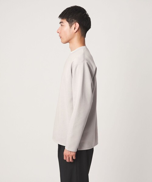 green label relaxing(グリーンレーベルリラクシング)の「ダブルフェイス クルーネック 長袖 カットソー(Tシャツ/カットソー・メンズ・ライトグレー/ブラック/ホワイト/ダークブラウン・S/M/L/XL)」の15枚目の写真