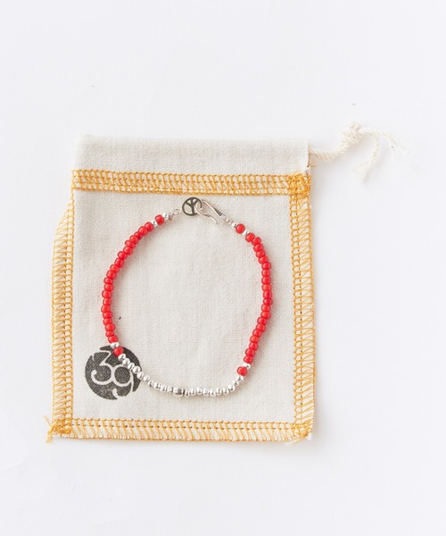 SunKu(サンク)の「SunKu/サンク Red Vintage Beads & Silver Peace Hook Bracelet レッド ヴィンテージ ビーズ シルバー ピース フック ブレスレット メンズ レディース 2026年 夏 夏服(ブレスレット・メンズ・レッド・FREE)」の2枚目の写真