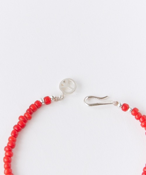 SunKu(サンク)の「SunKu/サンク Red Vintage Beads & Silver Peace Hook Bracelet レッド ヴィンテージ ビーズ シルバー ピース フック ブレスレット メンズ レディース 2026年 夏 夏服(ブレスレット・メンズ・レッド・FREE)」の7枚目の写真