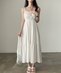 YUGA_YGMC Korean-style Tiered Flare Camisole Dress