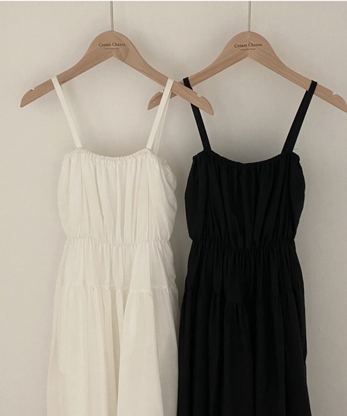 YUGA(ユーガ)の「YUGA_YGMC Korean-style Tiered Flare Camisole Dress(ワンピース・レディース・ホワイト/ブラック・FREE)」の19枚目の写真