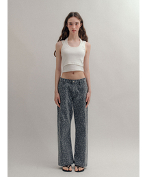 Flower Cotton Pants_Charcoal