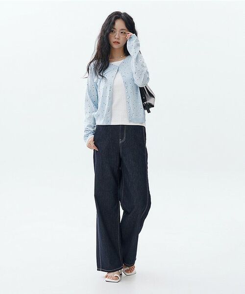 MIND BRIDGE WOMEN（マインドブリッジウーマン）の「[W]ワイドローデニムパンツ（デニムパンツ・レディース・インディゴブルー・55）」の12枚目の写真