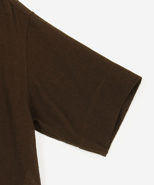 Bshop(ビショップ)の「INDIA INDUSTRY | コットンメッシュ 半袖オープンカラーシャツ WOMEN(シャツ/ブラウス・レディース・ブラック/ダークブラウン・1)」の8枚目の写真