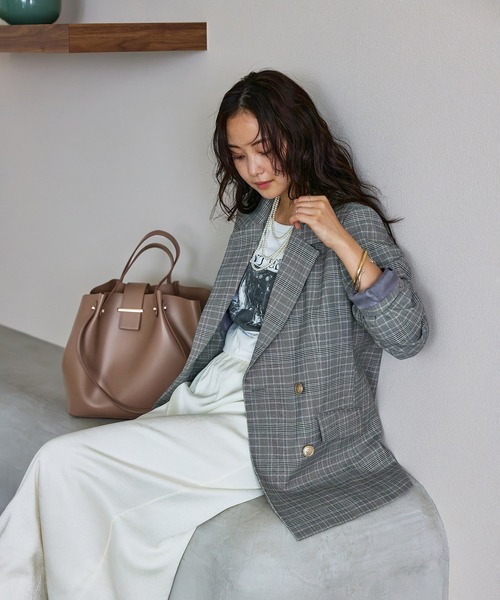 VIS（ビス）の「ダブルハンドルトートバッグ/A4対応・WEB限定カラー（トートバッグ・レディース・ブラック/ダークブラウン/ベージュ系その他/ベージュ系その他2・FREE）」の18枚目の写真