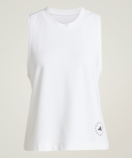 adidas by Stella McCartney(アディダスバイステラマッカートニー)の「adidas by Stella McCartney ロゴ タンクトップ / ヨガウェア【adidas by Stella McCartney】 / アディダス adidas(タンクトップ・レディース・ホワイト・SMALL/MEDIUM/LARGE/X-LARGE/XX-LARGE)」の1枚目の写真