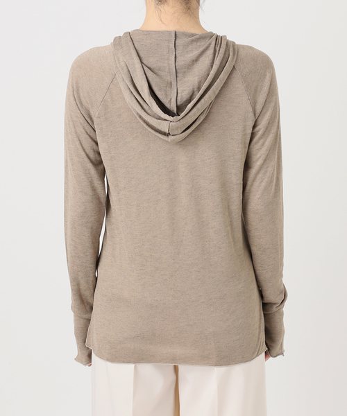 Noble（ノーブル）の「《WEB＆一部店舗限定》【RITA×SELLICHI】シアーフーディトップス（Tシャツ/カットソー・レディース・ホワイト/カーキ・FREE）」の3枚目の写真