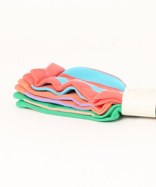 Ocean&Ground(オーシャン&グラウンド)の「STRIPE ソックス3PSET(ソックス/靴下・キッズ・エメラルド/ピンク・SMALL/LARGE/MEDIUM)」の3枚目の写真