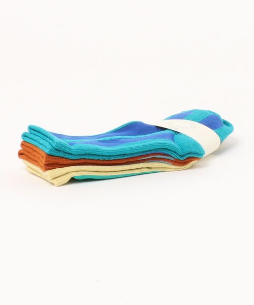 Ocean&Ground(オーシャン&グラウンド)の「STRIPE ソックス3PSET(ソックス/靴下・キッズ・エメラルド/ピンク・SMALL/LARGE/MEDIUM)」の4枚目の写真