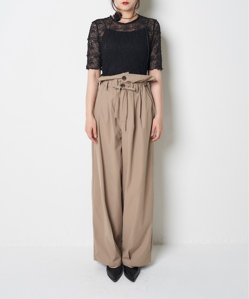 My shawty(マイシャウティー)の「marshmallow twill pants(その他パンツ・レディース・ベージュ/ブラック・FREE)」の9枚目の写真