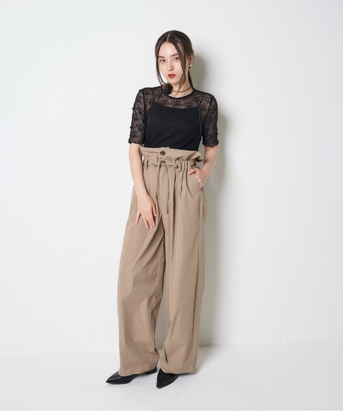 My shawty(マイシャウティー)の「marshmallow twill pants(その他パンツ・レディース・ベージュ/ブラック・FREE)」の10枚目の写真