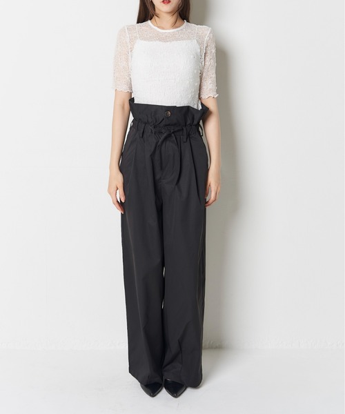 My shawty(マイシャウティー)の「marshmallow twill pants(その他パンツ・レディース・ベージュ/ブラック・FREE)」の5枚目の写真