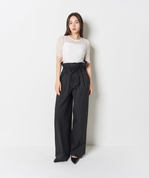 My shawty(マイシャウティー)の「marshmallow twill pants(その他パンツ・レディース・ベージュ/ブラック・FREE)」の6枚目の写真